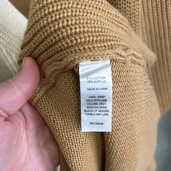 Prima - Camel & Ivory Two-Toned Wrap Maxi Sweater Dress. - Picture 5 of 6